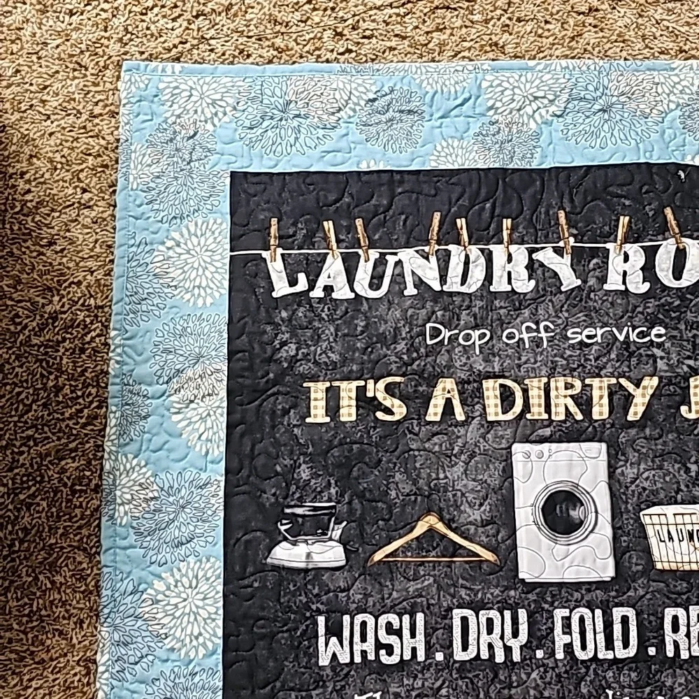 Quilted laundry sign- hand and machine quilted